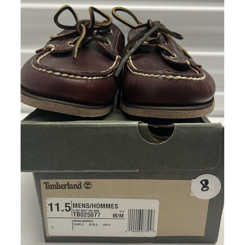 Timberland Men 11.5 M Boat Shoes Classic Brown Leather 25077